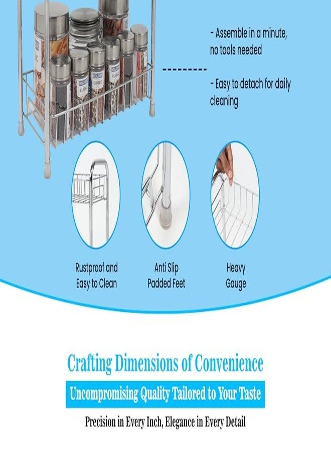 BIRDWING 2-Tier Portable Multipurpose Kitchen organizer | Kitchen Rack| Spice Organizer Standing Rack for Counter top | storage racks - Image 5